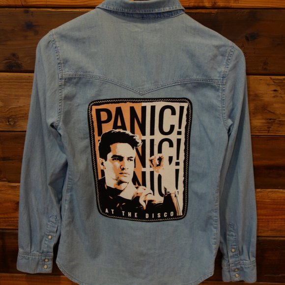 Panic! At the Disco One-of-a-Kind Moto Custom MadAndie Western Denim Shirt - Picture 1 of 7